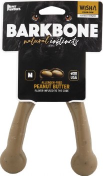 BarkBone Wishbone Natural Instincts Peanut Butter Flavored Nylon Dog Toy, Medium