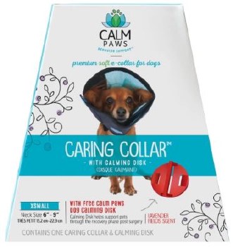Calm Paws Caring Collar with Calming Disk for Dogs, Extra Small, 6-9 inch