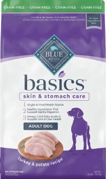 Blue Buffalo Basics Limited Ingredient Grain Free Adult Formula Turkey and Potato Recipe Dry Dog Food 24lb