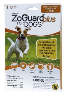 ZoGuard Plus Spot-On Singles for Dogs, Dog Flea, 4-22lb 1 month Pack