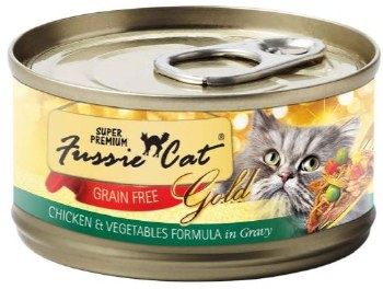Fussie Cat Premium Chicken and Vegetables in Gravy Grain Free Canned, Wet Cat Food, 2.8oz
