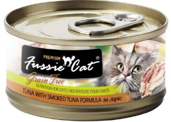 Fussie Cat Smoked Tuna in Aspic Premium Grain Free Canned, Wet Cat Food, 2.8oz