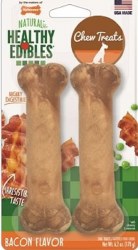 Nylabone Healthy Edibles Chew Treats for Dogs, Bacon, Wolf, Dog Dental Health, 2 Pack