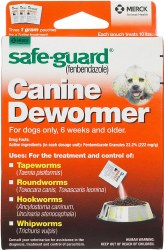 Safeguard Dewormer Dog, 3 count, 1g