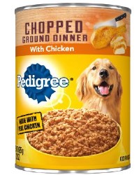 Pedigree Chopped Ground Dinner with Chicken Canned, Wet Dog Food, 22oz