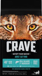 Crave High Protein Formula Salmon and Ocean Fish Recipe Grain Free Adult Dry Cat Food 2 lbs