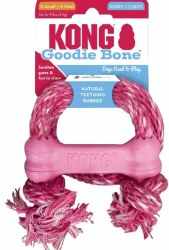 Kong Goodie Bone with Rope Puppy Toy, Assorted Colors, Extra Small