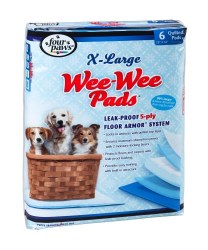 Four Paws Wee Wee Pads Extra Large 6 pack 28 inch x 34 inch