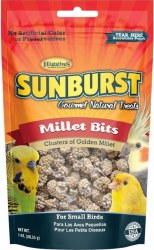 Higgins Sunburst Gourmet Millet Bits, Bird Treats, 1oz