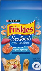 Purina Friskies Seafood Sensations Adult, Dry Cat Food, 3.15lb