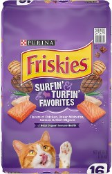 Purina Friskies Surfin' and Turfin' Favorites Adult, Dry Cat Food, 16lb