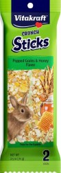 Sunseed Vitakraft Crunch Sticks Grain and Honey Rabbit Treats, 3oz, 2 Count