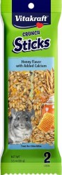 Sunseed Vitakraft Crunch Sticks Honey Chinchilla, Small Animal Treat, 3.5oz, 2 Count