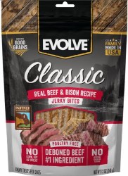 Evolve Classic Jerky Bites, Real Beef and Bison Recipe, Dog Treats, 12oz