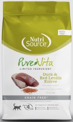 Pure Vita Grain Free Duck and Red Lentils Entree, Dry Cat Food, 4lb