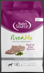 Pure Vita Pork and Peas Entree, Grain Free, Dry Dog Food, 25lb