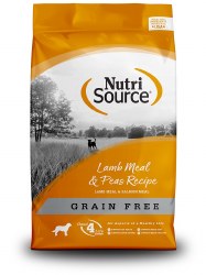 NutriSource Grain Free Lamb Meal and Pea Formula with Salmon Meal Protein, Dry Dog Food, 4lb
