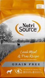 NutriSource Grain Free Lamb Meal and Pea Formula with Salmon Meal Protein, Dry Dog Food, 26lb