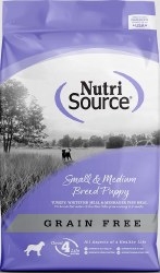 NutriSource Small to Medium Breed Puppy Turkey and Whitefish Grain Free, Dry Dog Food, 26lb