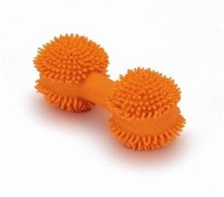 Rascals Latex Mini Spiny Dumbell Orange 3.5 inch