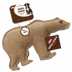 Spot Dura-Fused Leather Bear. Tan, 11.5 inch