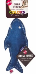 Spot Dura-Fused Leather Fish Dog Toy, Assorted, 7 inch