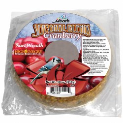 Heath Seasonal Blends High Energy Cranberry Suet Wreath 18oz For Wild Birds