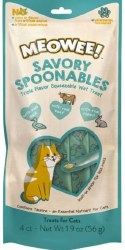 Meowee! Savory Spoonables Squeezable Wet Cat Treat, Duck/Beef/Rabbit, 4 Count