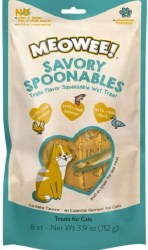 Meowee! Savory Spoonables Squeezable, WEt cat Treat, Chicken/salmon/Duck, 8 Count