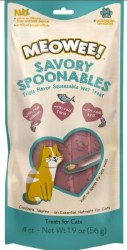 Meowee! Savory Spoonable Squeezable, Wet Cat Treat, Salmon/Tuna/Krill, 4 Count