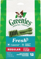 Greenies Fresh Dental Treat Dog 25-50lbs, 12oz 12 Count