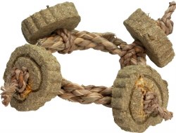 A&E Cage Nibbles Timothy Hay Braided Rope Circle, Small Animal Toy