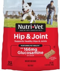 Nutri-Vet Hip & Joint Biscuits, Dog Biscuits, Peanut Butter, 16oz