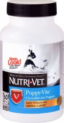 NutriVet Puppy Vite Chewables for Puppies, Liver Flavored, 60 count