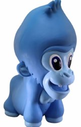 Petsport Babies Gorilla, Rubber Latex, Speaker Inside, Dog Toy, Blue, 8.5 inch