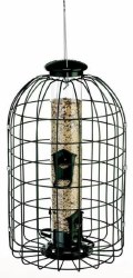 Audubon Squirrel Resistant Caged Tube Wild Bird Feeder, Green, 1.25lb Capacity