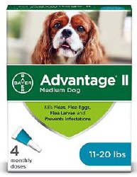 Bayer Advantage II For Medium Dogs 11-20 lbs 4 Month Supply