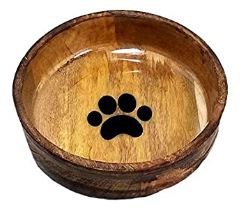 Advance Pet Round Wooden Paw Bowl, Dog Bowls, Small