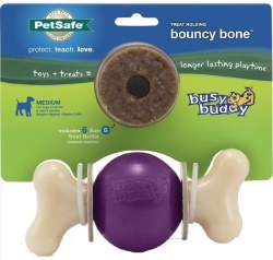 Petsafe Busy Buddy Bouncy Bone Dog Toy, Purple, Medium