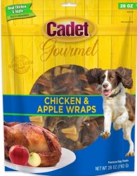 Cadet Gourmet Wrap Chicken and Apple, Dog Treats, 28oz