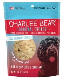 Charlee Bear Original Crunch Dog Treats, Turkey, Liver, and Cranberry, Dog Treats, 16oz