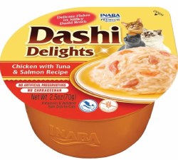 Inaba Dashi Delights Flakes in Broth, Chicken, Tuna, and Salmon, 2.5oz