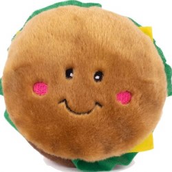 Zippy Paws Nomnomz Hamburger, Brown, Dog Toys, Medium