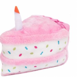 Zippy Paws Birthday Cake, Pink, Dog Toys, Medium