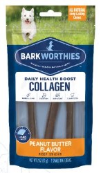 Barkworthies Daily Health Boost 95 Collagen Peanut Butter Beef Stick, Dog Treats, 3 Count