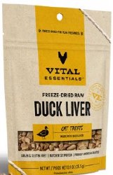 Vital Essentials Freeze Dried Duck Liver Cat Treats .9oz