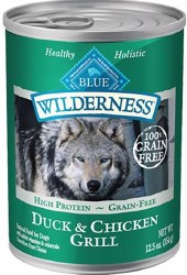 Blue Buffalo Wilderness Duck and Chicken Grill Recipe Grain Free Canned Wet Dog Food 12.5oz