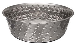 Ruff-n-Tuff Diamond Plate Bowl Stainless Steel No-Skid 2qt.