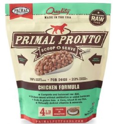 Primal Pronto Frozen Raw Scoop & Servce Chicken Formula Dog Food, 4lb