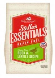 Stellas Essentials Grain Free Cage Free Duck with Lentils Recipe Dry Dog Food 25 lbs